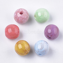Resin Beads, Imitation Gemstone, Round, Mixed Color, 12mm, Hole: 2~2.5mm(RESI-S377-31A)