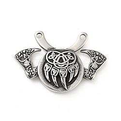 304 Stainless Steel Viking Bear Paw Law Odin Double Ax Pendants, Antique Silver, 35x55x7.5mm, Hole: 3mm(X-STAS-P309-31AS)