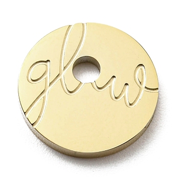 Ion Plating(IP) 316L Surgical Stainless Steel Pendants, Textured, Disc Charms, Real 18K Gold Plated, 12.5x1.5mm, Hole: 2.3mm