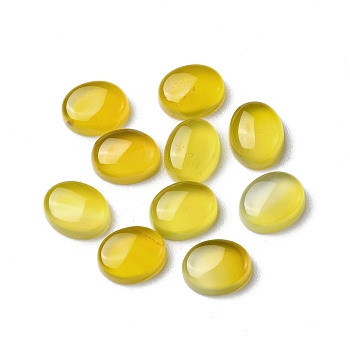 Natural Yellow Agate Cabochons, Oval, 10x8x4mm