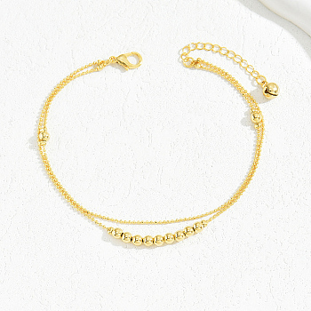 Gold Plated Brass Beads Anklets for Women