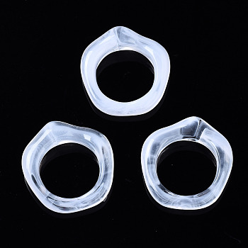 Transparent Acrylic Linking Rings, Two-Tone, Ring, Clear, 29x26x6mm, about 310pcs/500g