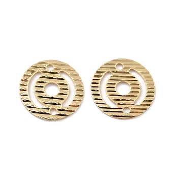 Eco-Friendly Brass Links Connectors, Cadmium Free & Lead Free, Hollow Round, Real 18K Gold Plated, 11x0.6mm, Hole: 1mm