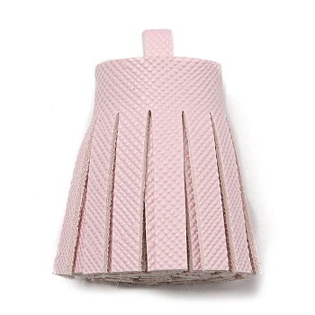 Imitation Leather Tassel Pendant Decorations, Pink, 36x20~25mm, Hole: 6x5.4mm