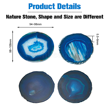 Dyed & Heated Natural Agate Slice Cup Mats(DJEW-WH0043-44B)-2