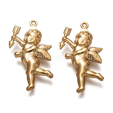Real 18K Gold Plated Angel & Fairy 304 Stainless Steel Charms