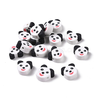 White Panda Polymer Clay Beads