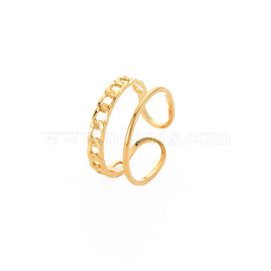 Ионное покрытие (ip) 304 кольцо из нержавеющей стали в форме цепочки с открытой манжетой для женщин(RJEW-S405-203G)-3