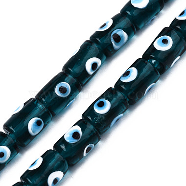 Dark Slate Blue Column Lampwork Beads
