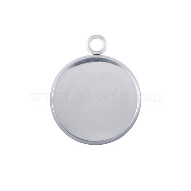 Stainless Steel Color Flat Round 304 Stainless Steel Pendants