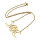 201 Stainless Steel Triple Moon Goddess Pendant Necklace with Cable Chains(NJEW-Q317-36G)-1