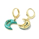 Crescent Moon Real 18K Gold Plated Brass Dangle Leverback Earrings(EJEW-L268-031G-04)-2