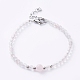 Naturel rose de bracelets de perles de quartz(BJEW-JB05055-03)-1