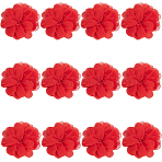 12Pcs 3D Chiffon Flower, Ornament Accessories, Red, 69~70x23~25mm(DIY-GF0012-47A)