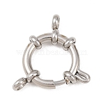 304 Stainless Steel Spring Ring Clasps, Stainless Steel Color, 17x17x4mm, Hole: 2.5mm(STAS-L310-04P)