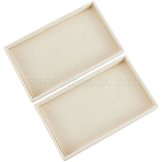 Rectangle Wood Covered with Velvet Jewelry Trinket Display Trays, for Necklaces Rings Bracelets, Antique White, 12.6x21.2x2.3cm(AJEW-WH20054-062K-01)