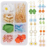 SUNNYCLUE DIY Dangle Earring Making Kits, with Resin & Alloy  & Cat Eye Pendants, Resin & Silicone Beads, Brass Earring Hooks, Iron Open Jump Rings & Eye Pin, Mixed Color, 96pcs/box(DIY-SC0001-15)