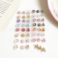 Opaque Acrylic Beads, Frosted Gradient, Flower, Mixed Color, 10.2x6.5mm, Hole: 1.9mm, about 2550pcs/500g(OACR-K008-13)