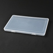 Rectangle Polypropylene(PP) Plastic Boxes, Bead Storage Containers, with Hinged Lid, Clear, 18.5x26.5x1.7cm, Inner Diameter: 17.4x25.8cm(CON-Z003-03)
