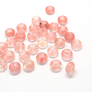 Cherry Quartz Glass European Large Hole Beads, Rondelle, 13~14x7~8mm, Hole: 5mm(G-Q442-17)