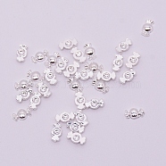 Alloy Cabochons, Nail Art Decoration Accessories for Women, Cadmium Free & Lead Free, Candy, Silver, 3x6x1mm, about 100pcs/bag(MRMJ-WH0067-03S-RS)
