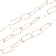 Vacuum Plating 304 Stainless Steel Cable Chain, Soldered, with Spool, Rose Gold, 20x8x1mm, 5m/roll, 16.4 Feet(5m)/roll(STAS-B020-02RG)