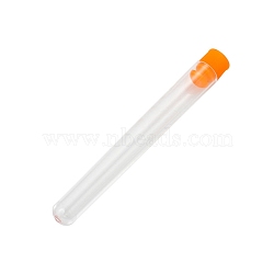 Transparent Sealed Bottles, for Needle Storage, Plastic Needle Storage Container, Needlework Tool, Orange, 100x13mm(PW-WG76667-02)