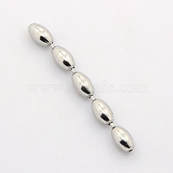304 Stainless Steel Rice Bead Ball Chains, Soldered, Stainless Steel Color, 10x6mm(CHS-A002A-6.0mm)