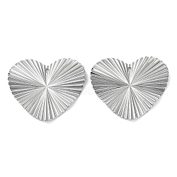 Non-Tarnish 304 Stainless Steel Pendants, Heart Charm, Stainless Steel Color, 25.5x29.5x2mm, Hole: 1.5mm(STAS-Q308-02P)