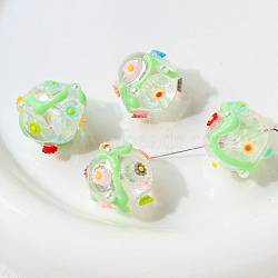 Transparent Acrylic Beads, Hand Painted Beads, Bumpy, Round, 18x17mm(WG39989-19)