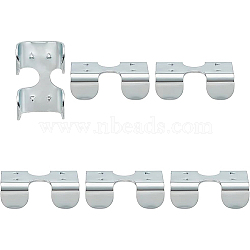 Iron Heavy Duty Double Rope Clamps, Rectangle, Platinum, 51.5x30x18.5mm(FIND-WH0014-62)