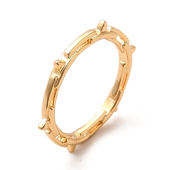 304 Stainless Steel Geometric Ring, Spike Collar Shape Finger Ring, Golden, 2mm, Inner Diameter: 14mm