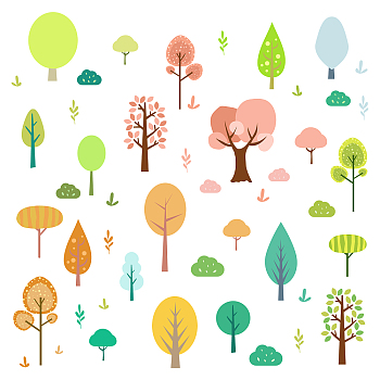 PVC Wall Stickers, for Wall Decoration, Tree Pattern, 240x830mm