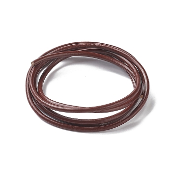 Leather Beading Cord, Cowhide Leather, DIY Necklace Making Material, Chocolate, 3mm, about 1.09 yards(1m)/strand