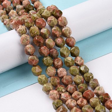Natural Unakite Beads Strands(G-G990-B02)-2