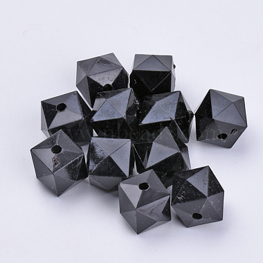 14mm Black Cube Acrylic Beads