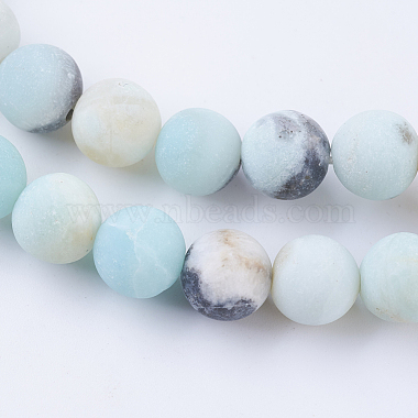Frosted Natural Flower Amazonite Round Bead Strands(X-G-E334-6mm-09)-3
