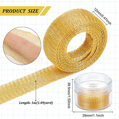Copper Wire Mesh Ribbon for Wrapping(DIY-WH0221-31A-02)-2