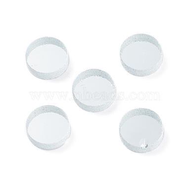 Silver Flat Round Glass Cabochons