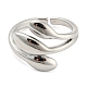 латунное открытое кольцо-манжета с цветком тюльпана(RJEW-q782-02P)-2