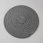 Round Cotton Woven Coasters, Cup Mats, Gray, 180x6mm(AJEW-WH20020-321D)