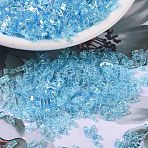 MIYUKI Quarter TILA Beads, Japanese Seed Beads, 2-Hole, (QTL260) Transparent Aqua AB, 5x1.2x1.9mm, Hole: 0.8mm, about 2400pcs/50g(SEED-X0054-QTL260)