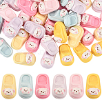 48Pcs 6 Colors Opaque Resin Cabochons, Slipper with Dog, Mixed Color, 26x15.5x11.5mm, 8pcs/color(FIND-SC0020-82)