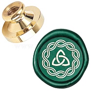 Wax Seal Brass Stamp Head, for Wax Seal Stamp, Trinity Knot Pattern, 25x14.5mm(AJEW-WH0209-572)