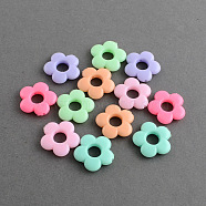 Flower Acrylic Bead Frames, Mixed Color, 19x18.5x4mm, Hole: 1.5mm, about 640pcs/500g(SACR-S039-M)