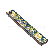 Porcelain Incense Holder, Rectangle with Enamel Pattern, for Home Decoration, Light Goldenrod Yellow, 22x3.5cm(PORC-PW0001-099B)