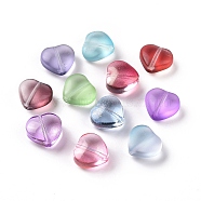 Electroplate Glass Bead, Heart, Mixed Color, 10x10x5mm, Hole: 1mm(EGLA-H102-08-M)