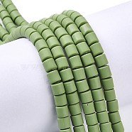 Handmade Polymer Clay Bead Strands, Column, Olive Drab, 6.5x6mm, Hole: 1.2mm, about 61pcs/strand, 15.75 inch(40cm)(X-CLAY-ZX006-01-202)