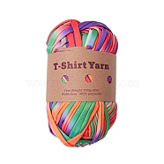 Polyester Cloth Yarn, For Hand Knitting Thick Thread, Crochet Cloth Yarn, Colorful, 20mm, about 32.81 Yards(30m)/Skein(PW-WG25726-05)