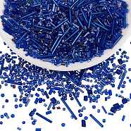 Glass Beads, Rice& Tube & Loose, Mixed Style, for DIY Bracelet Jewelry Making Kit, Dark Blue, 1.5~4.5mm, 30g/bag(JX548E)